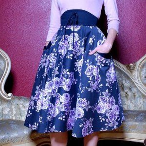 NWOT Corset Skirt in Purple Roses